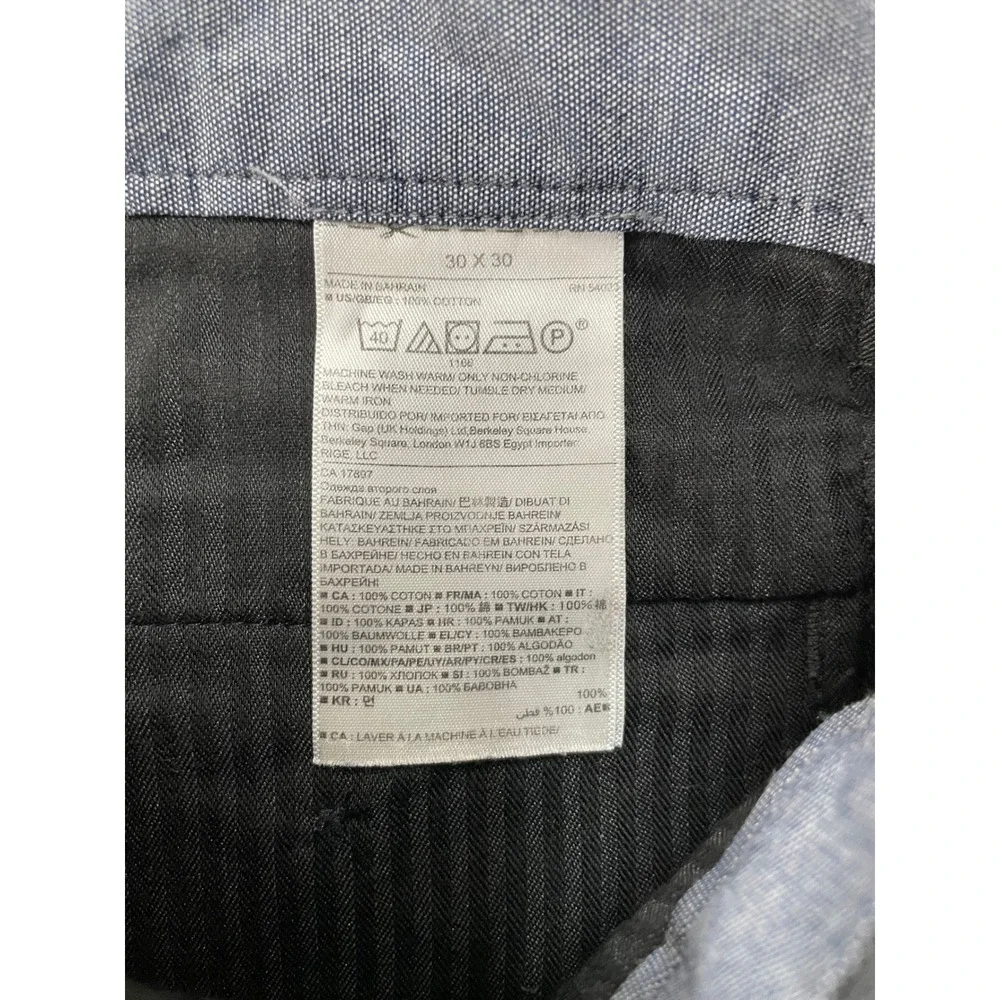 Banana Republic Kentfield Pant Mens 30x30 Gray Striped Cotton Chino Trousers